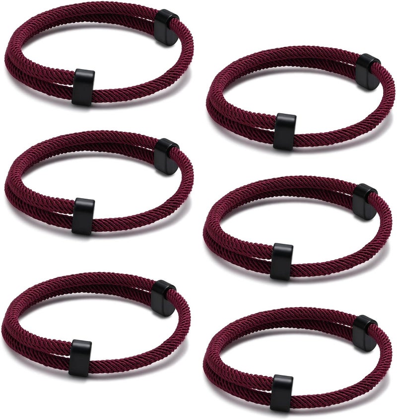 TempBeau Store Nautical Braided Rope Bracelets Set - 6 Pcs Adjustable Braided Cord Bracelet, Handmade Navy Marine String Bracelet with Metal Knot, Men Women Braided Bracelets Gifts - Image 1